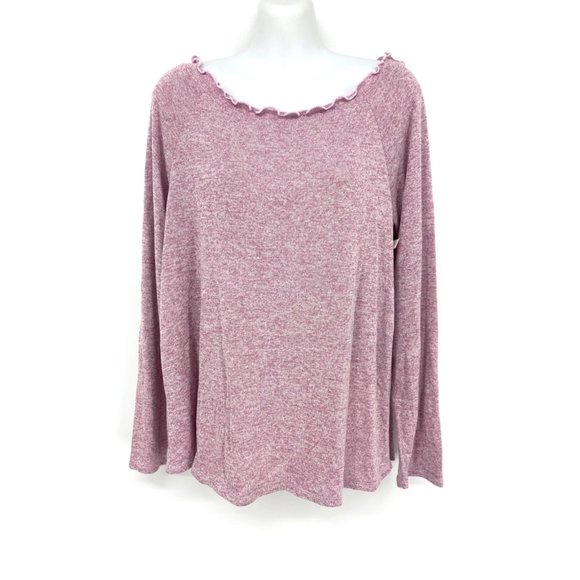 Gibson Ruffled Edge Raglan Pullover - NEW size medium - Picture 3 of 6